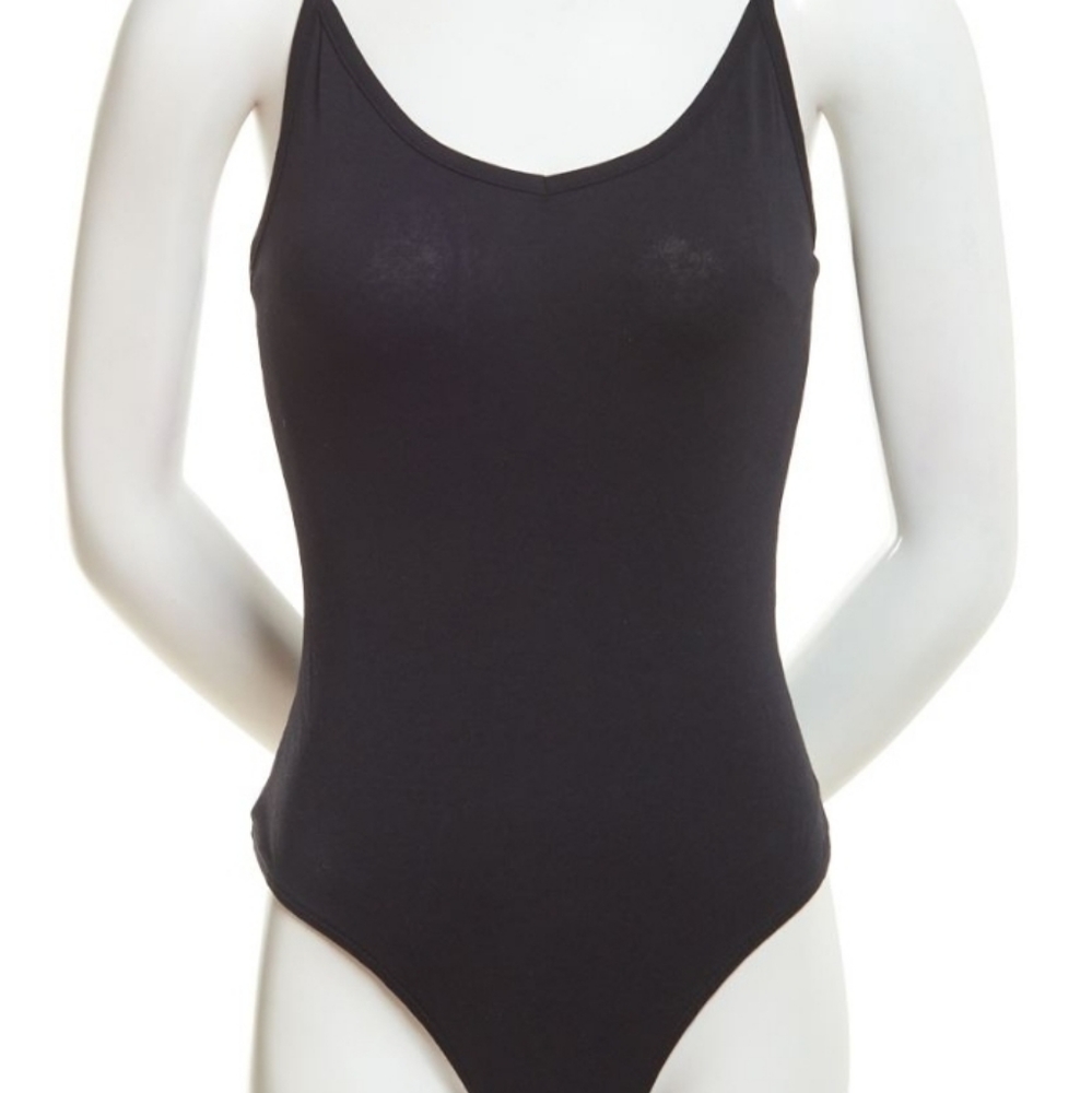 Super soft grey sleeveless thong body suit